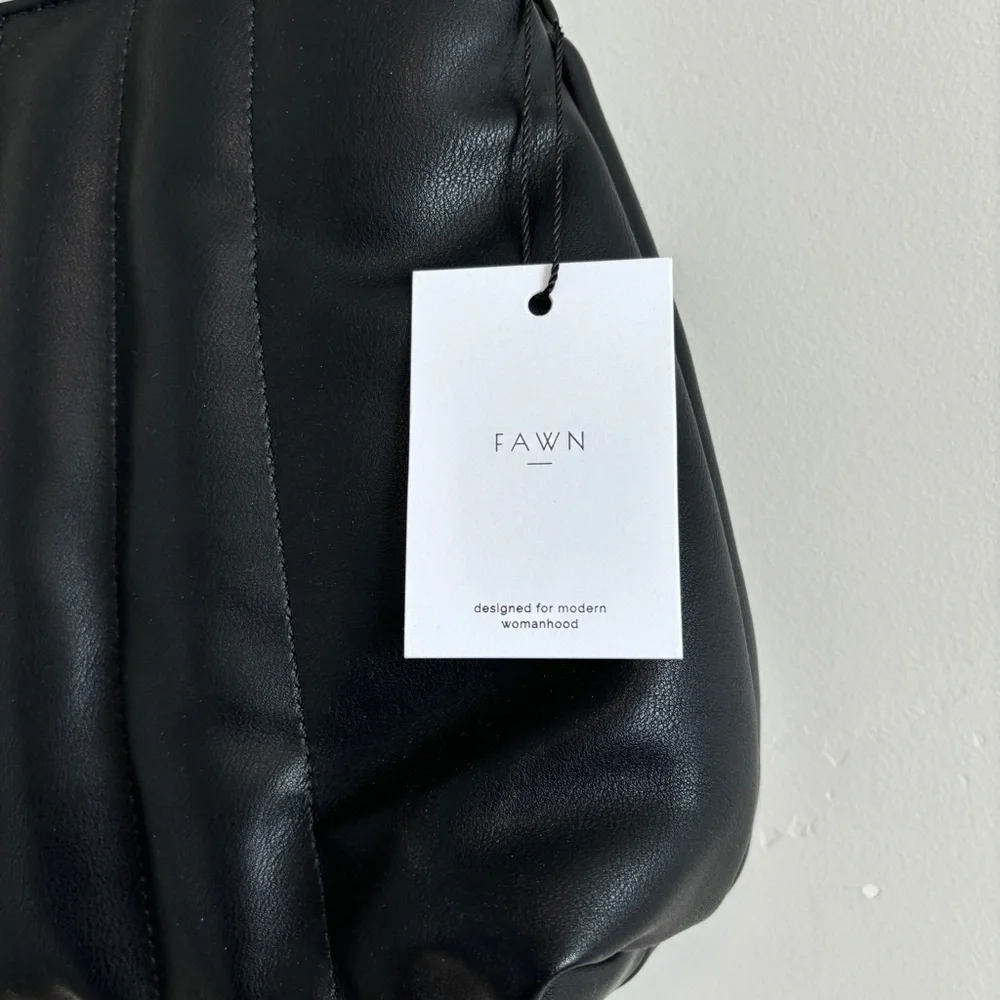 Fawn Design black‎ quilted handbag NWT